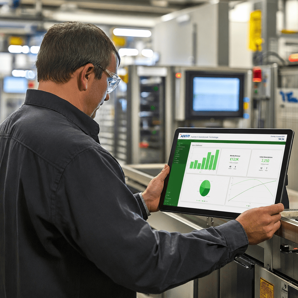 Industrial robotics and equipment inside a modern production facility.